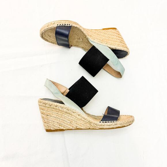 Charles David Spain Espadrille Wedge Leather Banded Sandals Size 40 - Picture 4 of 7